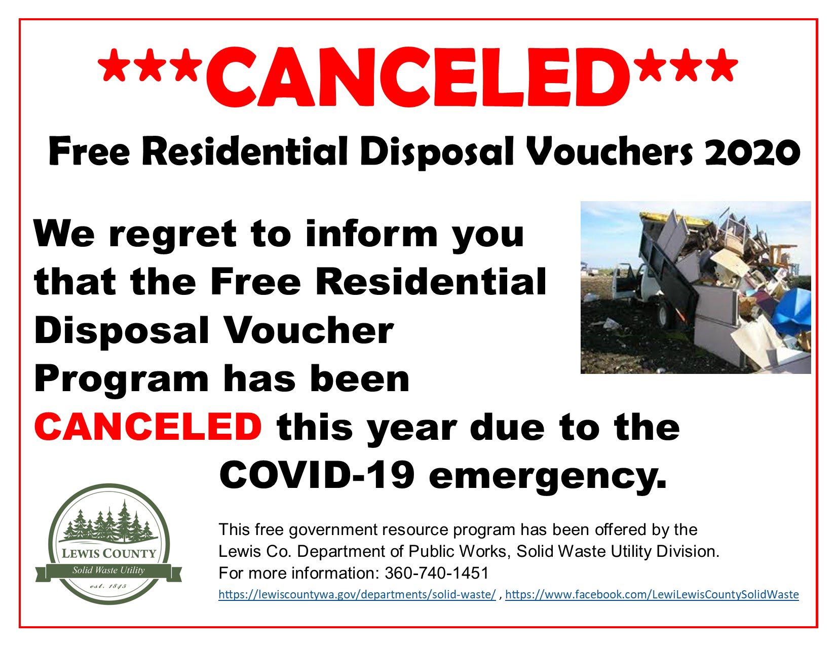 The expected start data of May 1, 2020 is delayed due to the COVID-19 emergency. Stay tuned! We will keep our website and social media sites updated with the latest information. This program is for residential customers only. Only one voucher per primary residence per year.